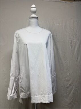 Como Black Classic White Long-Sleeve Women's Blouse